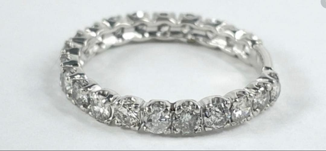 Pt900 天然ダイヤモンド 1.05ct ハーフエタニティリ ング