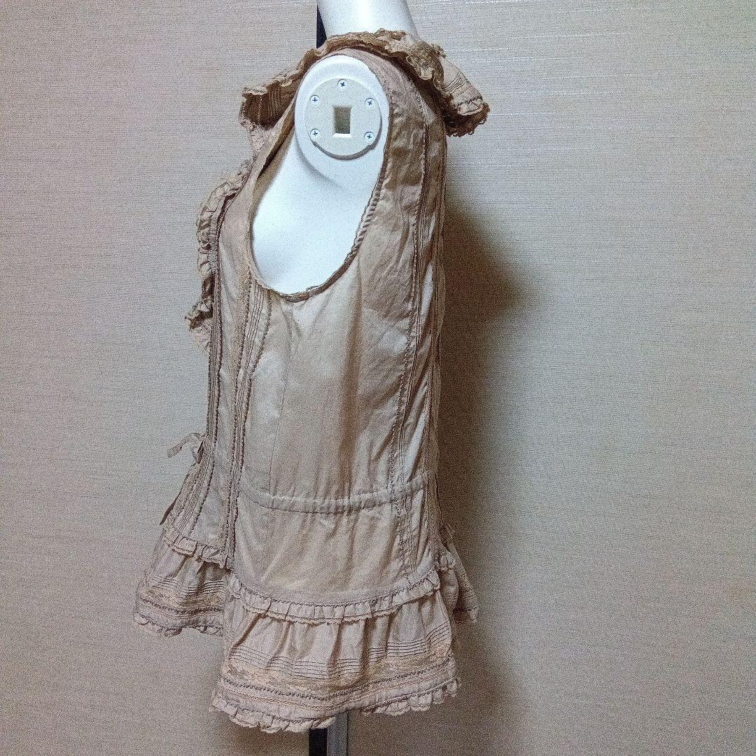 美品✨️ PINK HOUSE（ピンクハウス）フリル付きノースリーブベスト