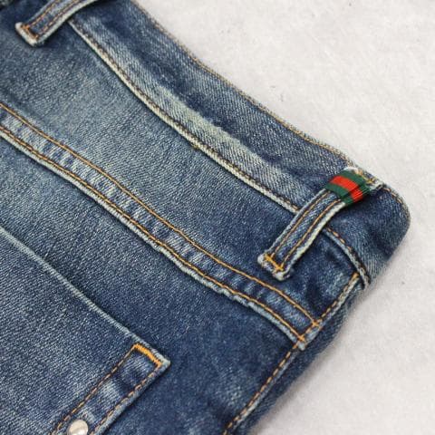◇GUCCI デニム ショートスキニー ダメージ加工 メンズ サイズ44