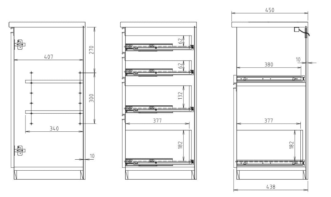 高橋木工所 食器棚 幅140cm プレファ S140Mカウンター収納