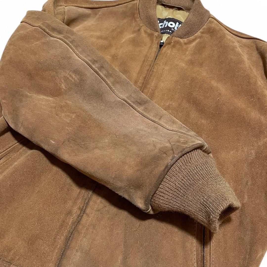 Schott スエード レザーブルゾン 42 USA ショット レザージャケット