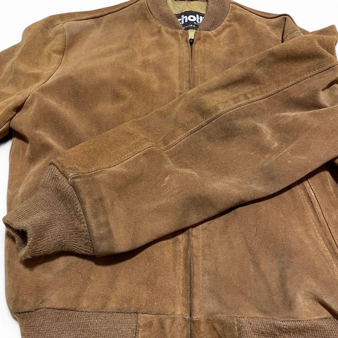 Schott スエード レザーブルゾン 42 USA ショット レザージャケット