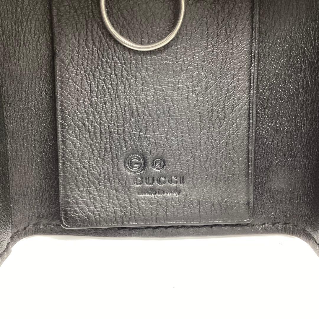 極美品　グッチ GUCCI シマレザー 6連キーケース GG柄 箱付 正規品
