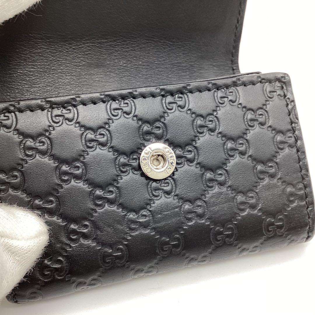 極美品　グッチ GUCCI シマレザー 6連キーケース GG柄 箱付 正規品