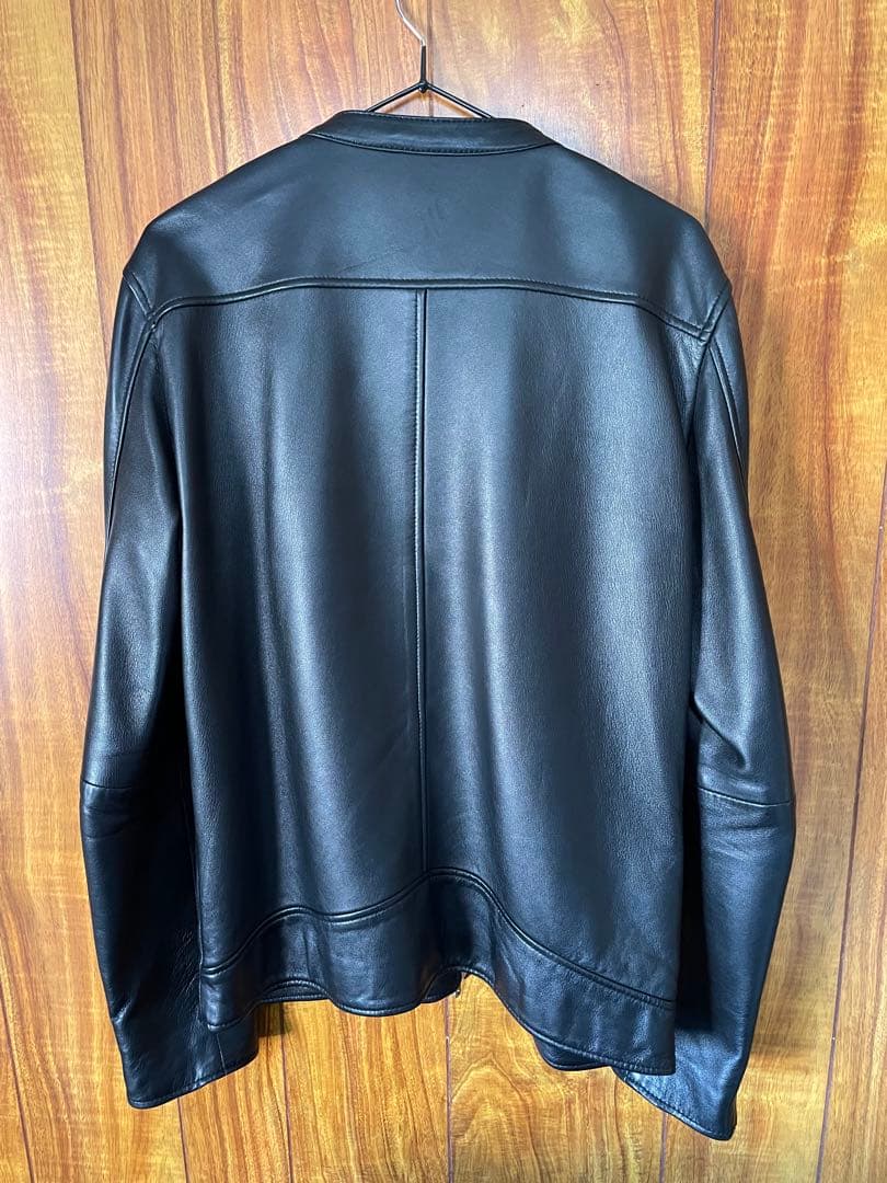 ブラックレザーシングルライダースジャケット