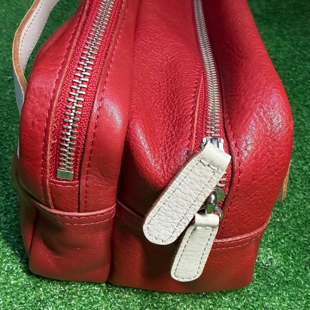 【希少品】木の庄帆布 ゴルフ ♯5 ラウンドポーチ 本革バック