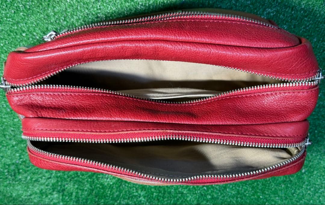 【希少品】木の庄帆布 ゴルフ ♯5 ラウンドポーチ 本革バック