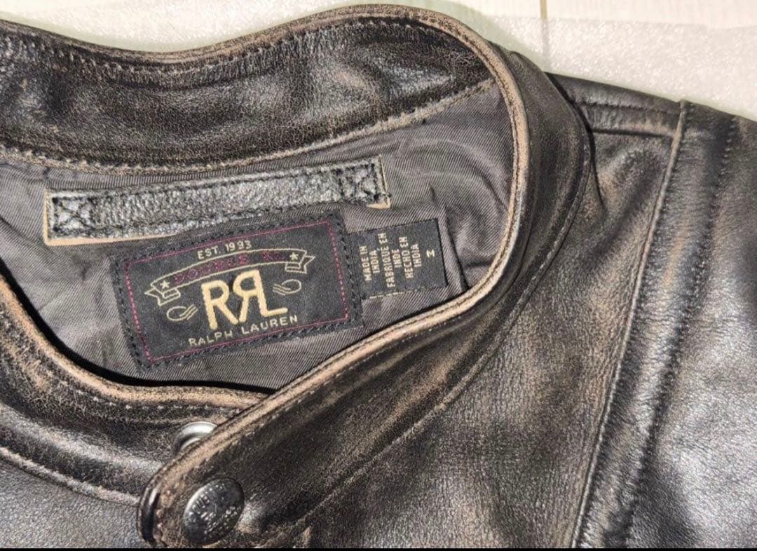 「新品タグ付き 」 RRLレザーライダースジャケット