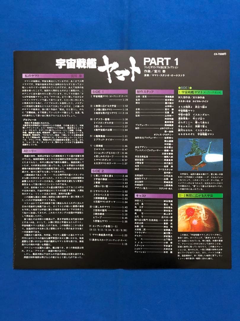 LP宇宙戦艦ヤマトテレビオリジナルBGMコレクションPART1うg5054w49