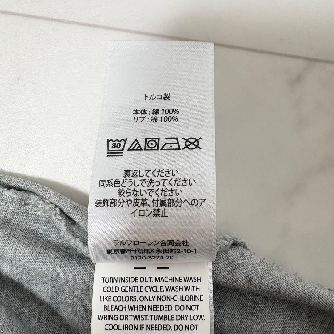 現行【ラルフローレン】パーカー　ポロベア　薄手　QRタグ　コットン　グレー　M