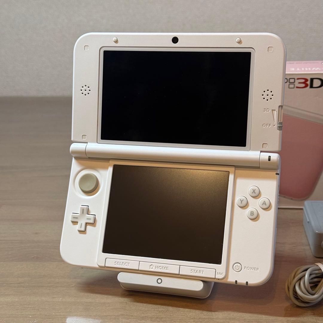 4-215 ニンテンドー3DS LL ピンク×ホワイト 箱付き