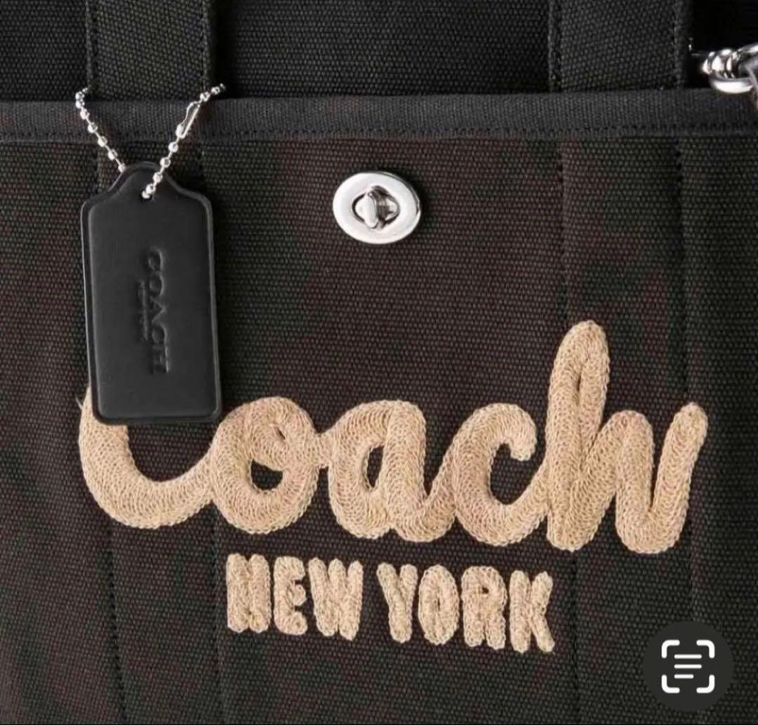 COACHカゴトート26.２WAYクロスボディハンドバック黒キャンバスショルダー