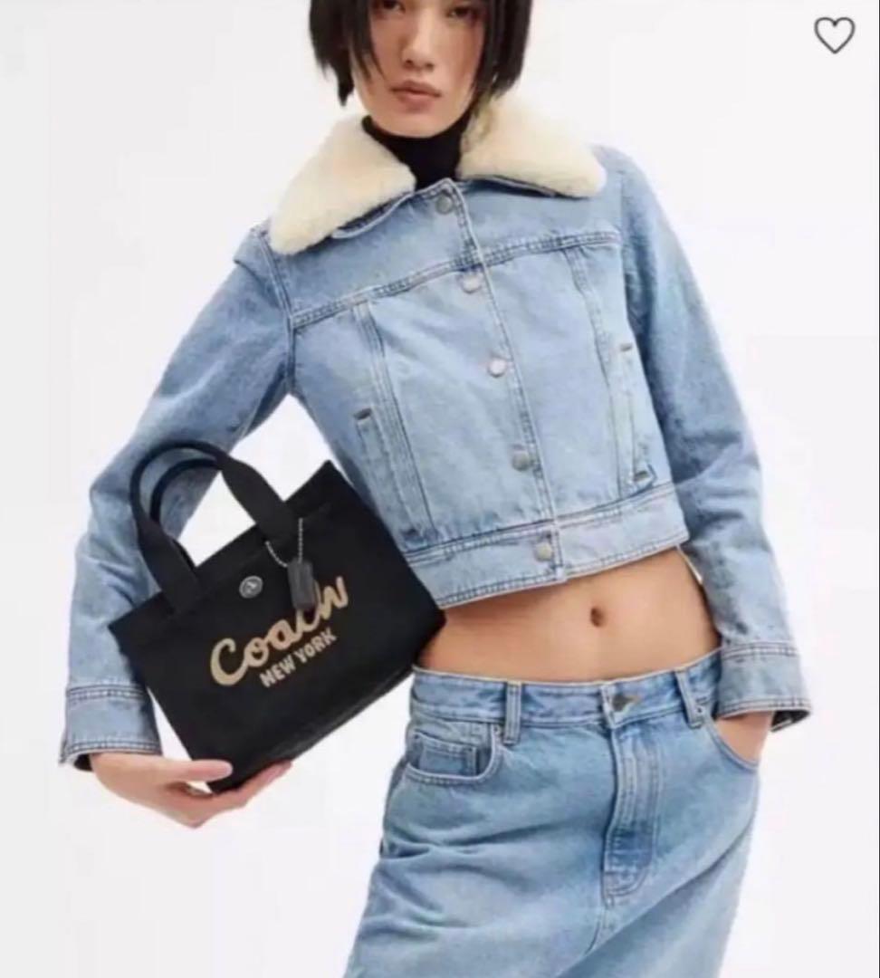 COACHカゴトート26.２WAYクロスボディハンドバック黒キャンバスショルダー