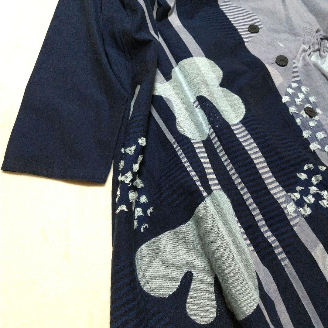 スージー！　美品　慈雨　ワンピース コート　ネイビー系　L　センソユニコ