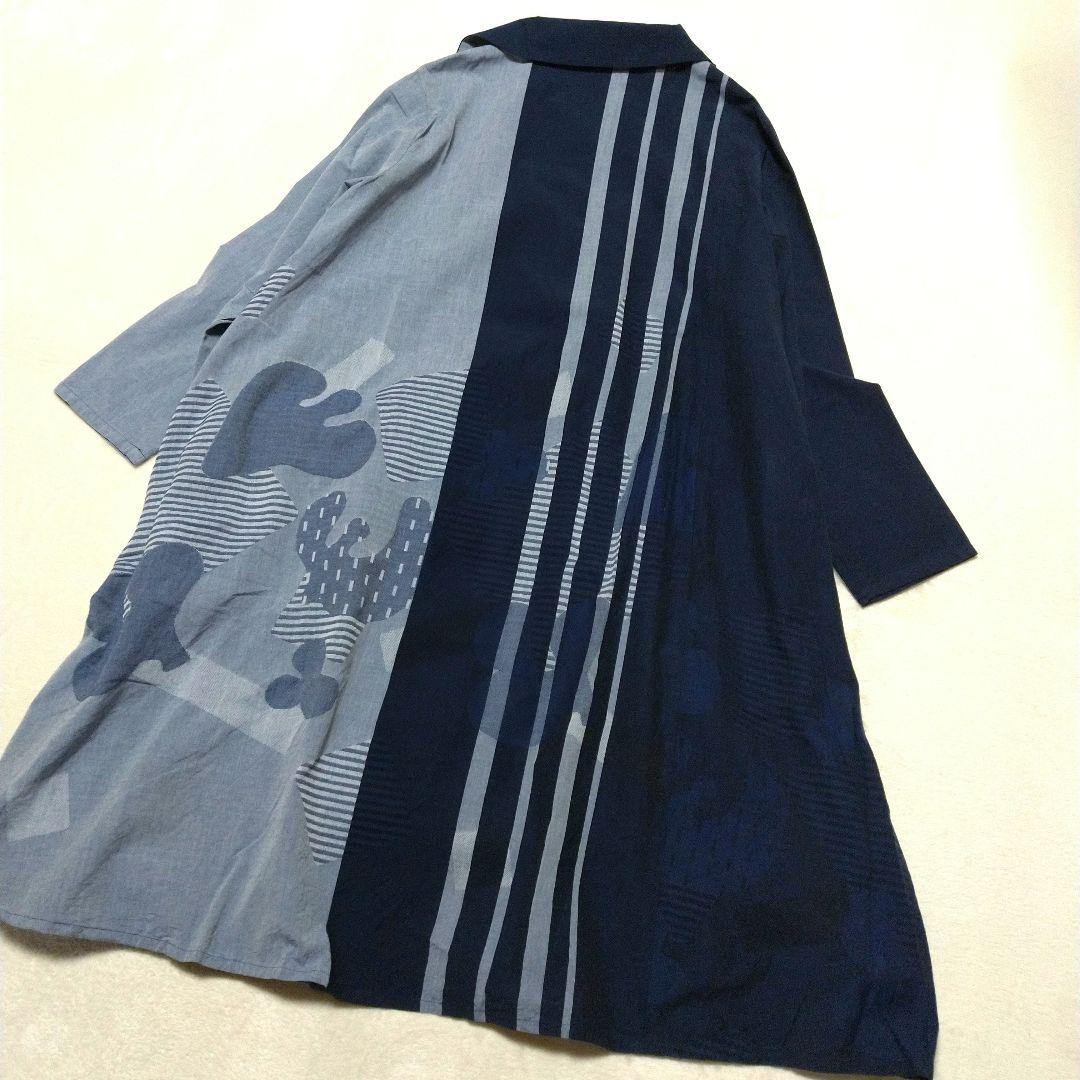 スージー！　美品　慈雨　ワンピース コート　ネイビー系　L　センソユニコ
