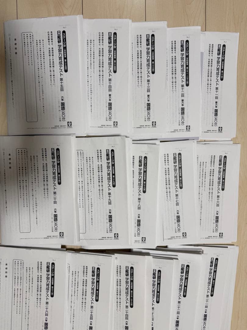 日能研　6年生 学習力育成テスト16回分➕春季講習1回，夏期講習4回　国算社理