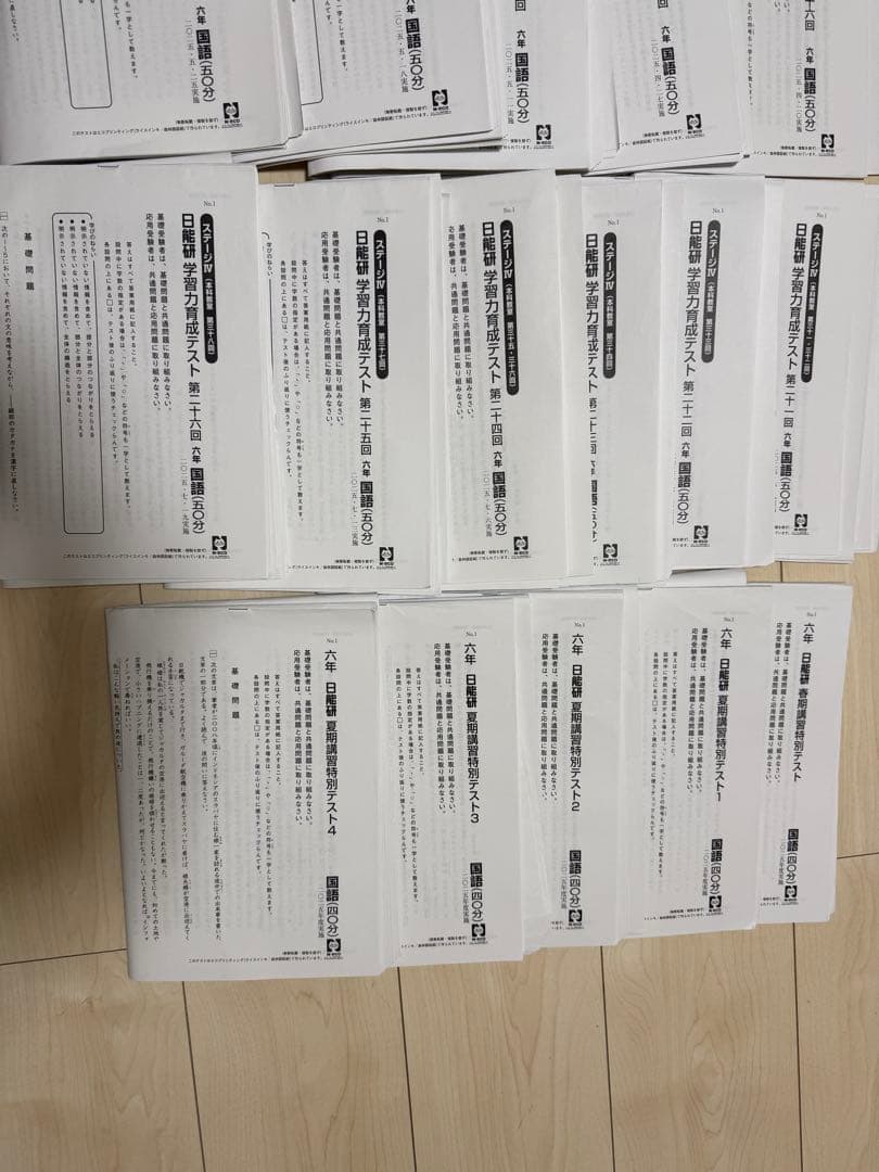 日能研　6年生 学習力育成テスト16回分➕春季講習1回，夏期講習4回　国算社理