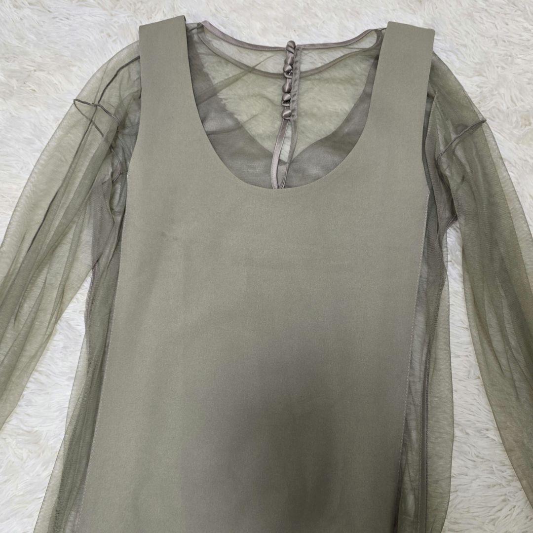 【美品】Ameri vintage TULLE DOCKING DRESS S