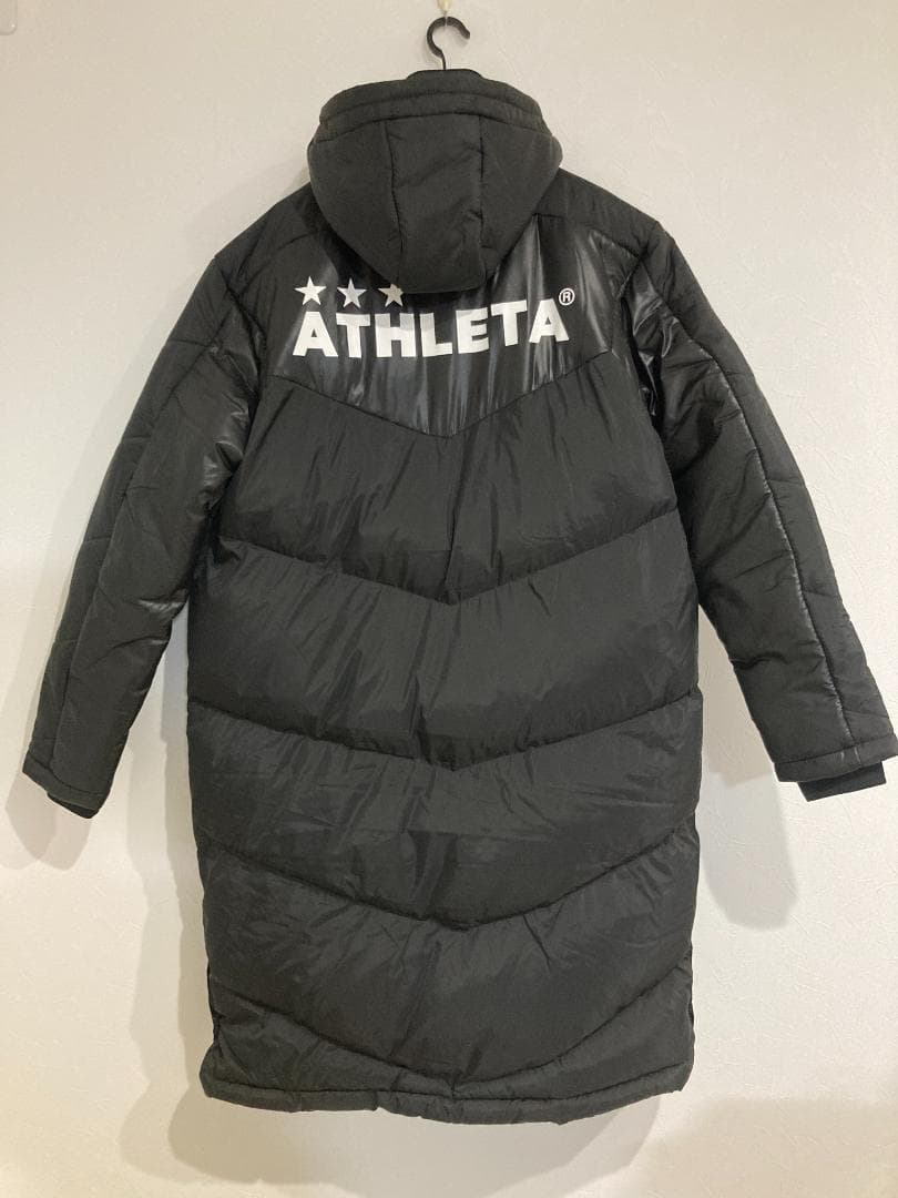 新品　ATHLETA アスレタ ベンチコート ロングコート ブラック 防寒　XL