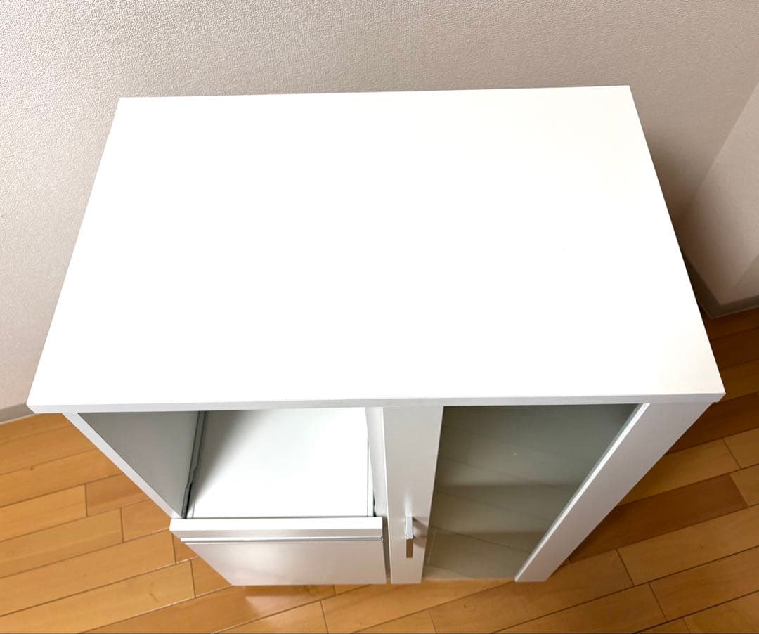 【引取限定】 ニトリ レンジ台（フォルムN RE9060G WH）