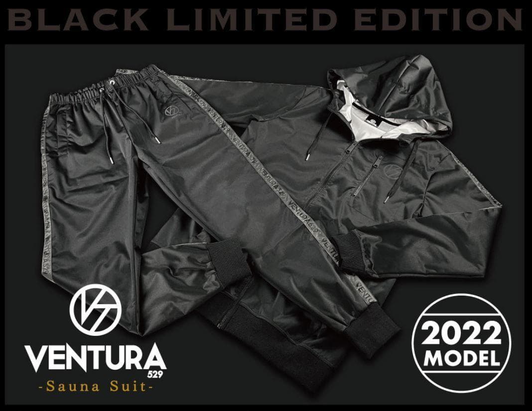 【新品未使用】サウナスーツ VENTURA529　上下★Sサイズ★黒ライン★武尊
