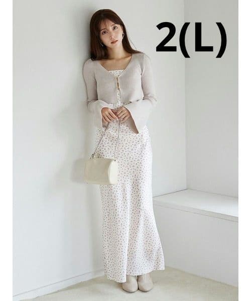 SNIDEL スナイデル カーデセットサテンキャミワンピース size2 花柄