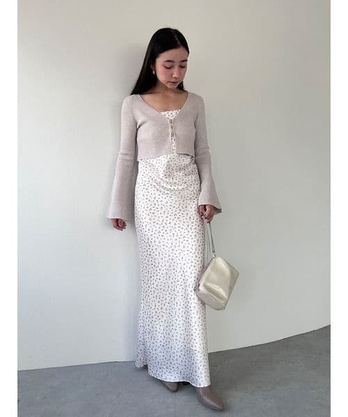 SNIDEL スナイデル カーデセットサテンキャミワンピース size2 花柄