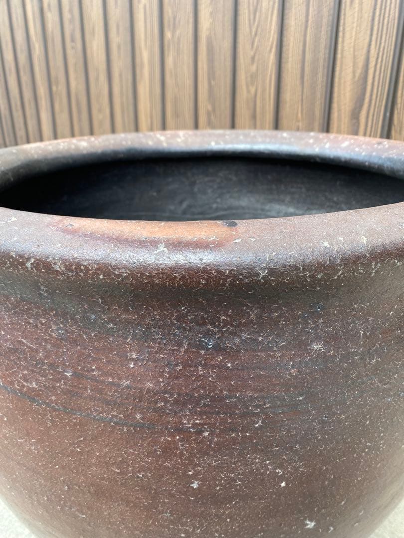 特大　睡蓮鉢　備前焼　金魚鉢　メダカ鉢　水鉢 骨董　アンティーク　鉢カバー