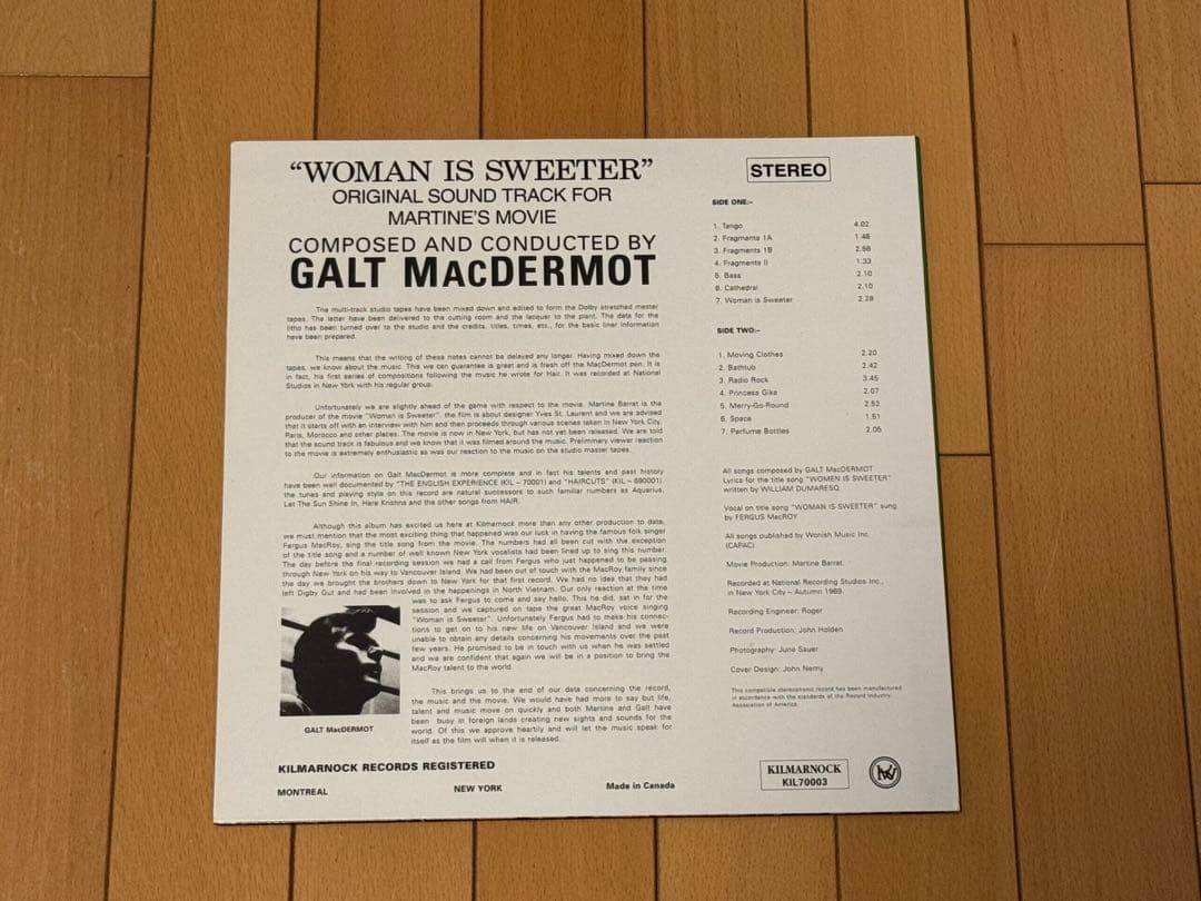洋楽 Galt MacDermot - Woman is Sweeter LP