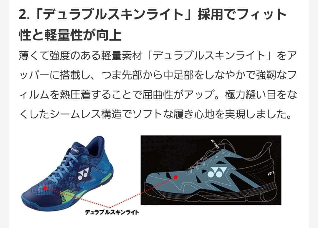 YONEX 27cm バドミントンシューズ ネイビーブルー パワークッション