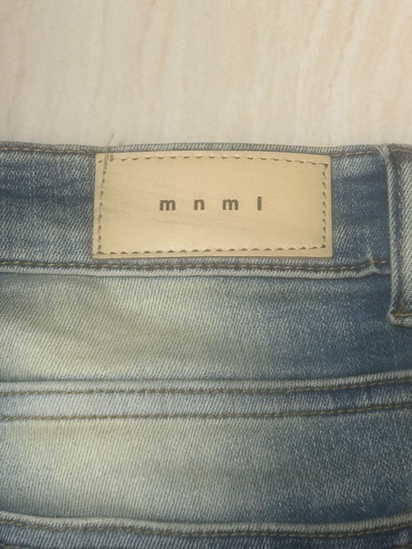 mnmlダメージ加工スリムフィットデニム
