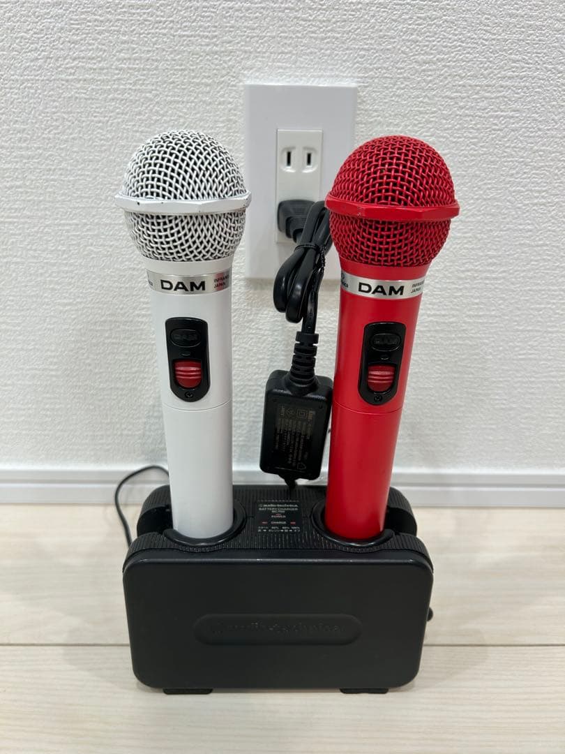 DAM ワイヤレスマイク 赤白 充電スタンド付き