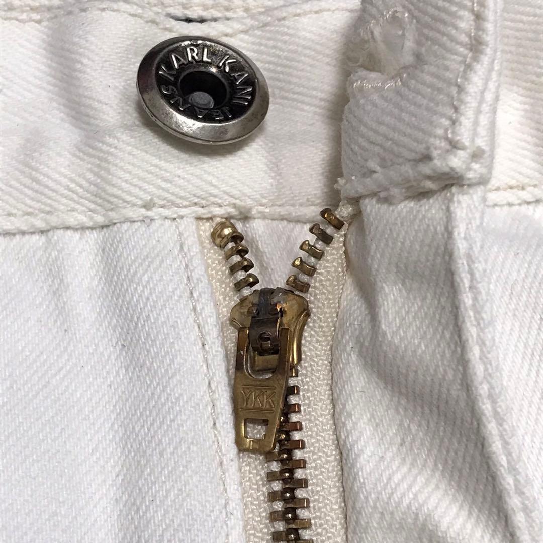 90s Karl Kani カールカナイ　ビンテージバギーホワイトジーンズ　ロゴ