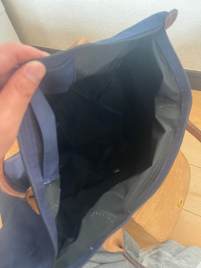 ロンシャン　LONGCHAMP バック　ハンド　トートバッグ 紺&茶色　美品