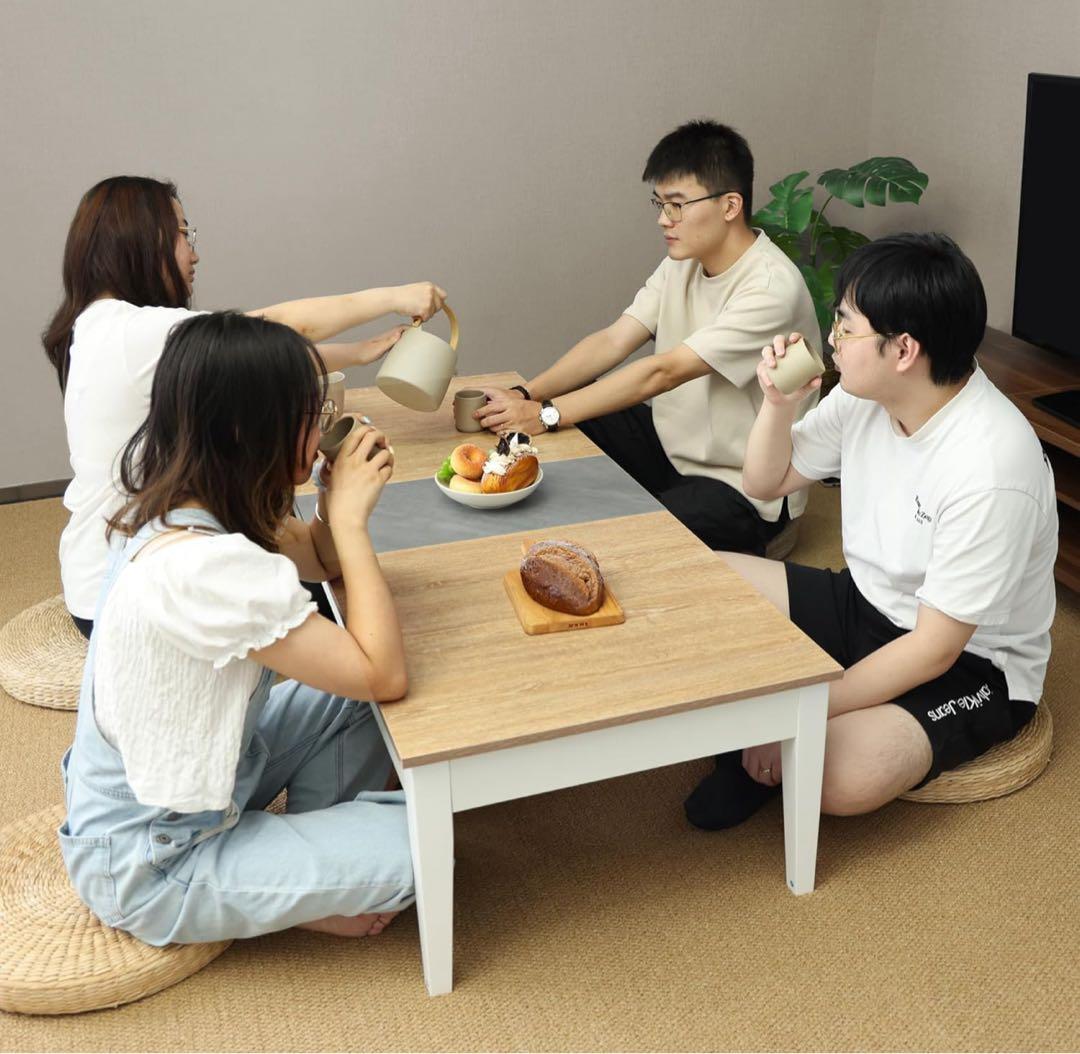 格安！組立済 送料無料！ローテーブル 収納付リビングテーブル 座卓木製 机