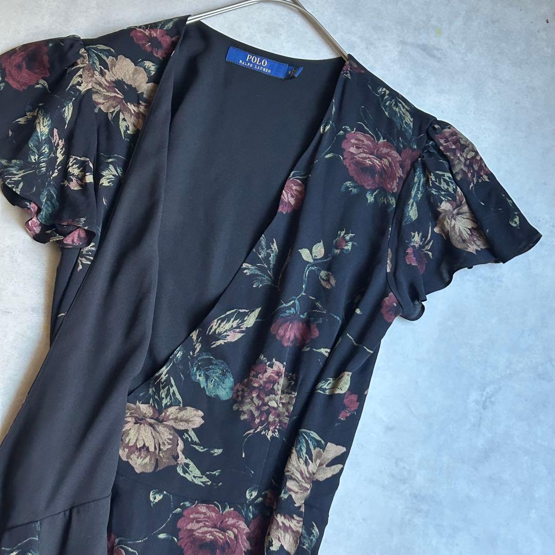 美品✨ポロラルフローレン ラップワンピース マキシ丈 シルク100% 花柄