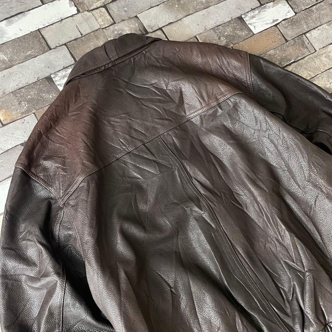 90s Genuine Leather Jac 本革 レザーライダースジャケット