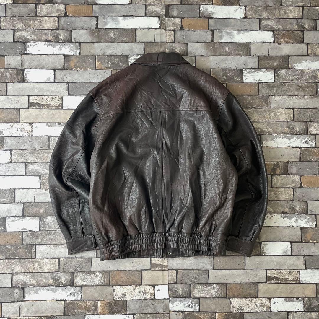 90s Genuine Leather Jac 本革 レザーライダースジャケット