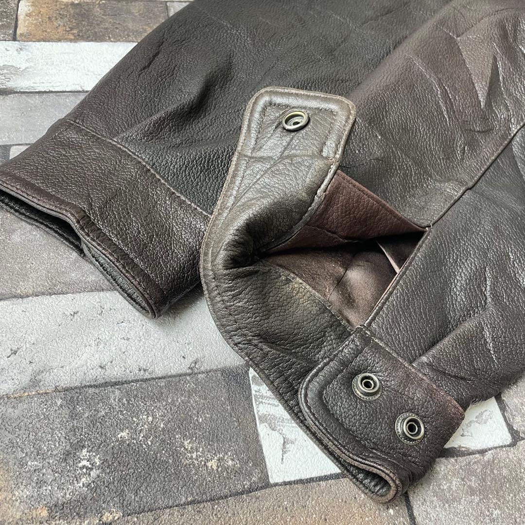 90s Genuine Leather Jac 本革 レザーライダースジャケット