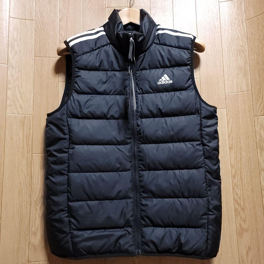 【Mサイズ】Adidas エッセンシャルズスリーストライプス ライトダウンベスト
