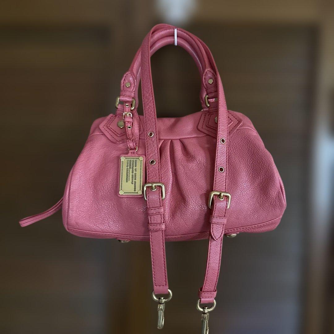 MARC BY MARC JACOBS バック シボ革2way コーラルオレンジ