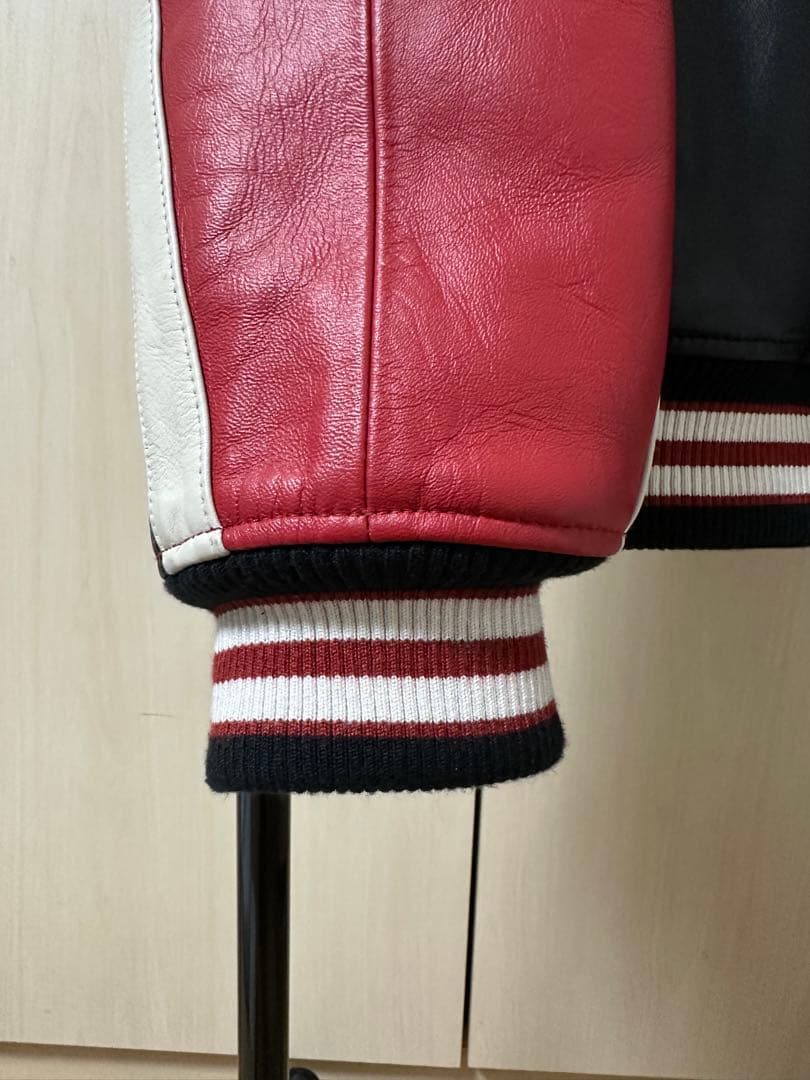 VARSITY JACKET RED AXES / AVIREX　羊革