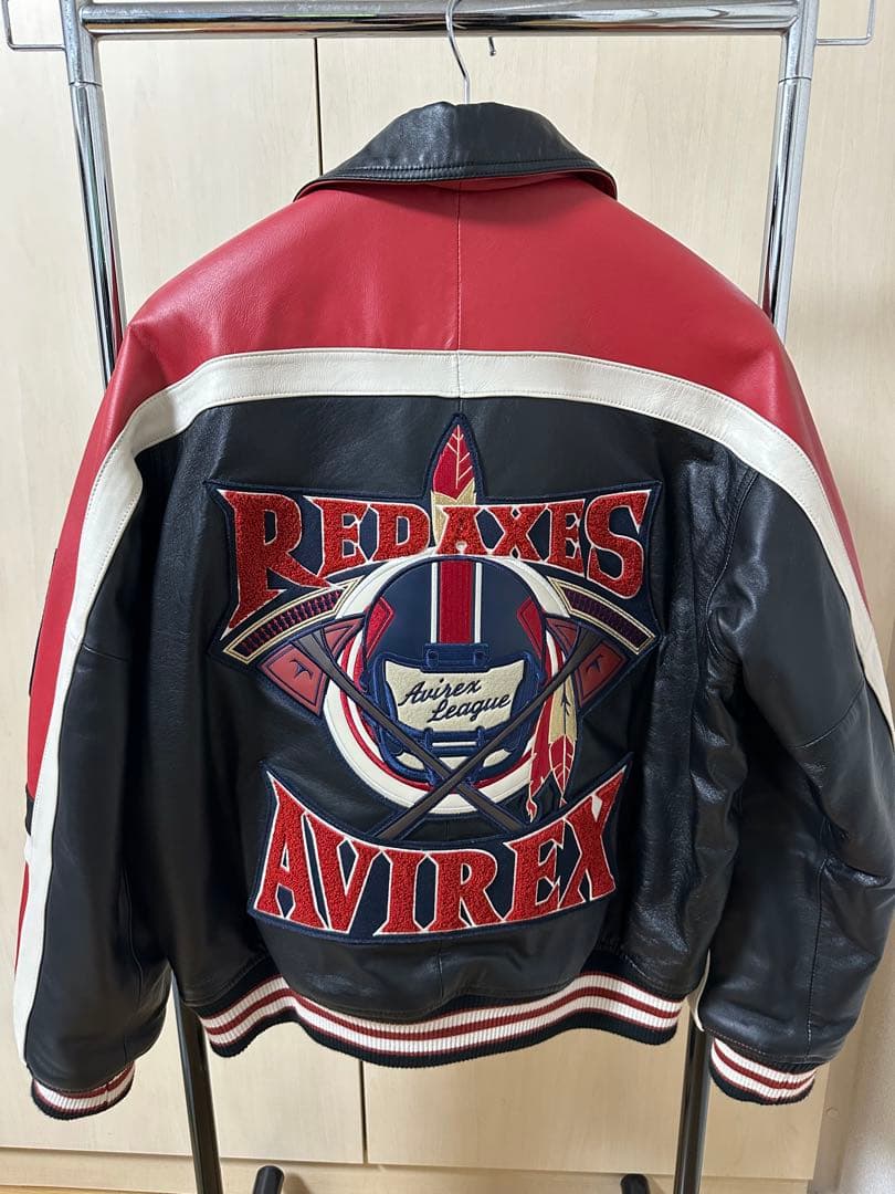 VARSITY JACKET RED AXES / AVIREX　羊革