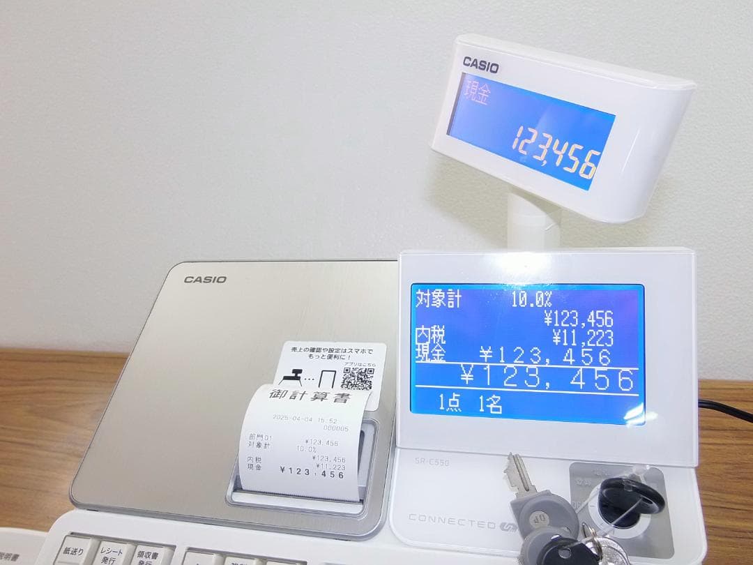 SR-C550すぐ使える設定無料飲食向72タッチカシオレジスター25040402