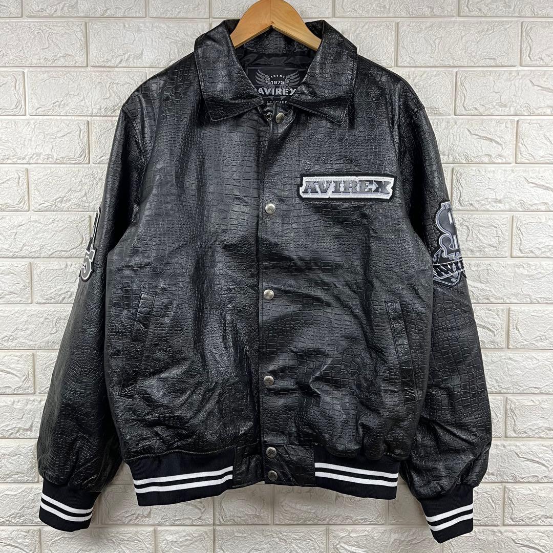ほぼ未使用　AVIREX USA HI ROLLERS レザージャケット　XL