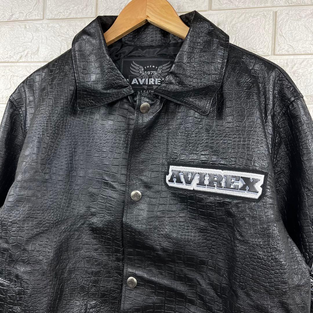 ほぼ未使用　AVIREX USA HI ROLLERS レザージャケット　XL