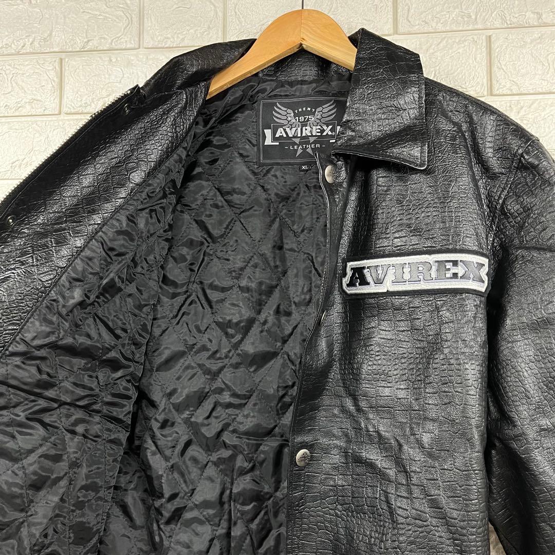 ほぼ未使用　AVIREX USA HI ROLLERS レザージャケット　XL