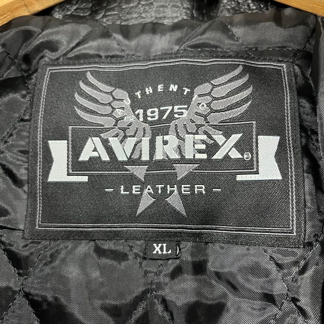 ほぼ未使用　AVIREX USA HI ROLLERS レザージャケット　XL