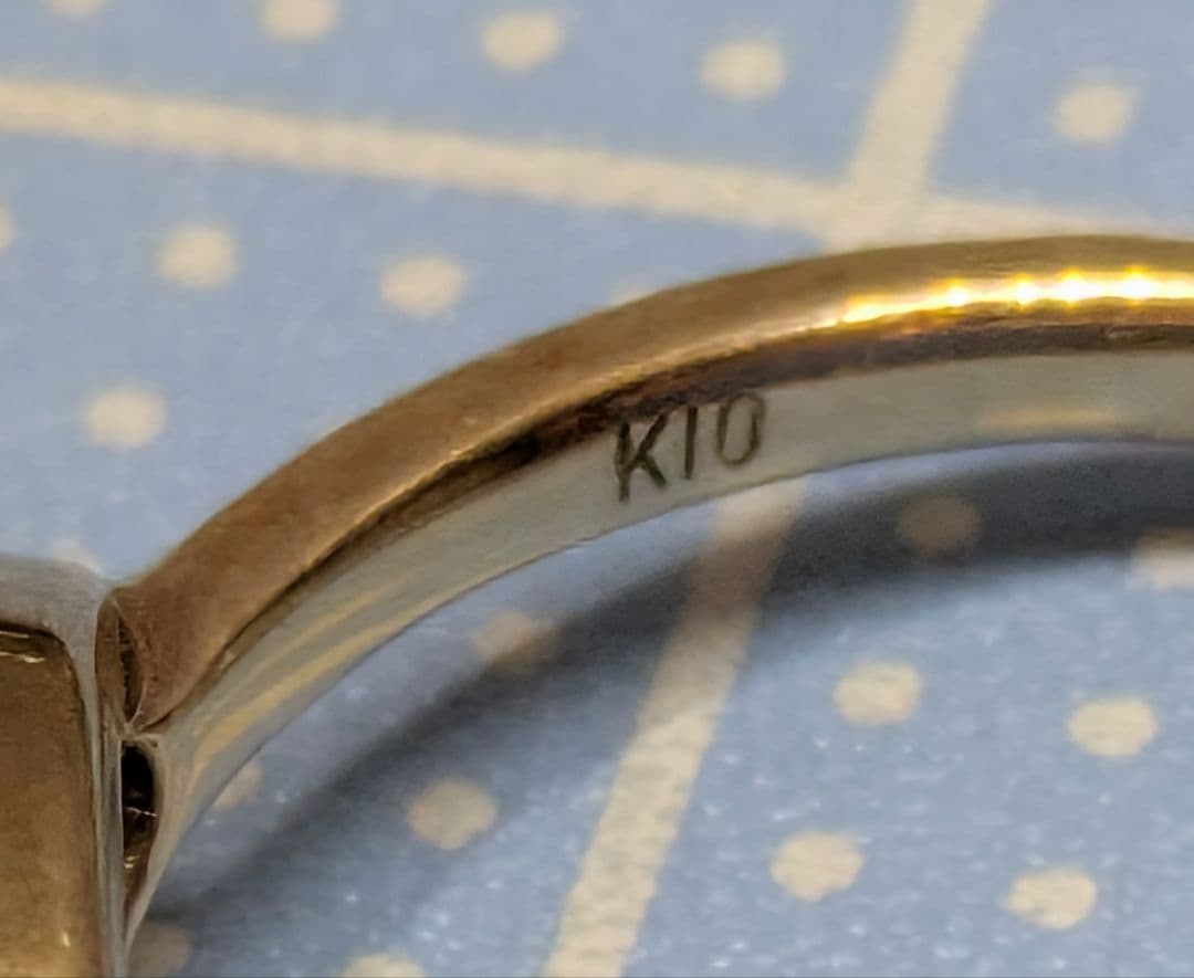 agete　アガット　K10刻印　天然インカローズ　リング　8号
