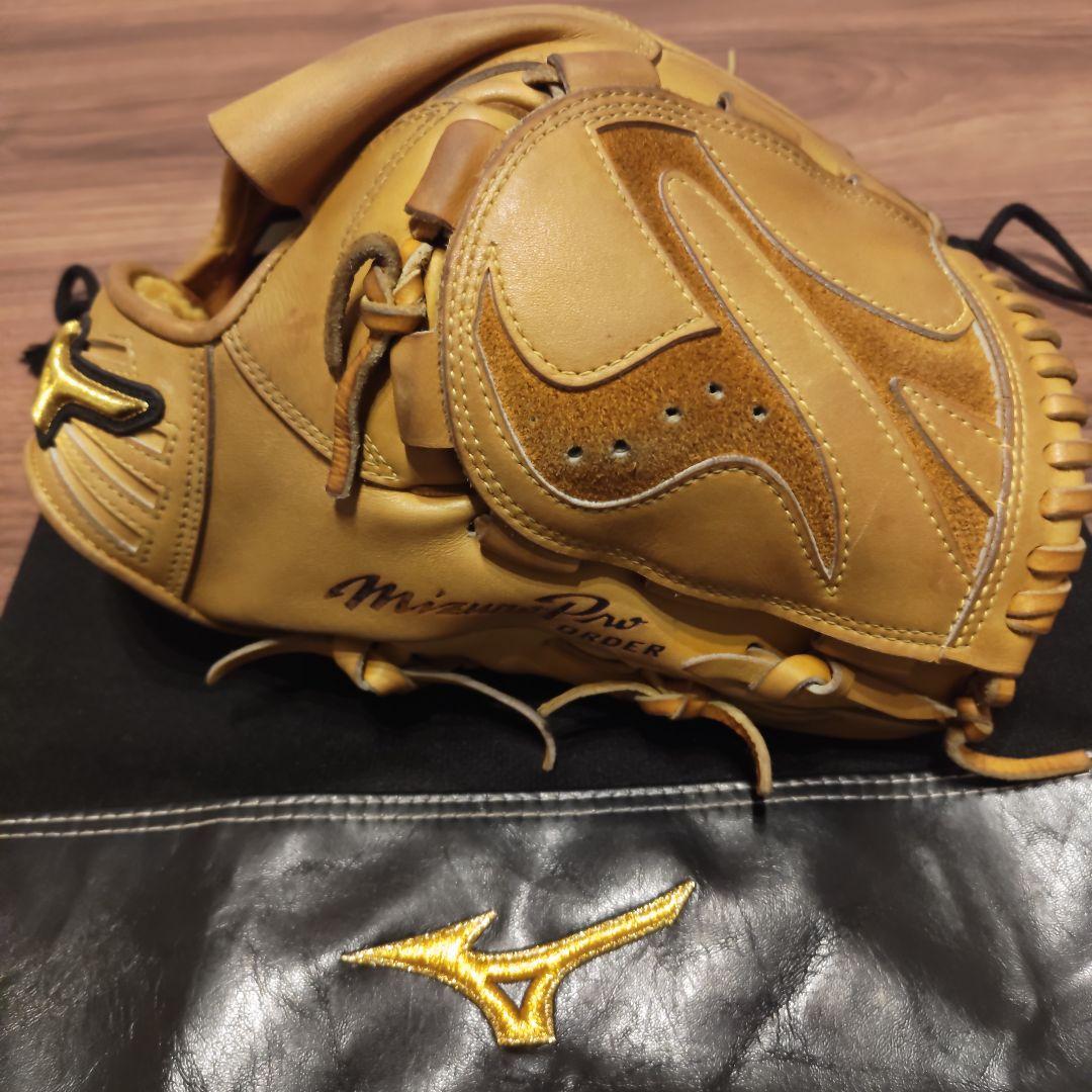 Mizuno Pro 硬式グローブ イエロー 袋付き